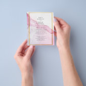 LeahG PINK Paarse Ink Abstract Wedding INVITE Flyer (Hand)