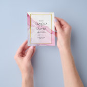 LeahG PINK Paarse Ink Abstract Wedding INVITE Flyer (Hand)