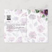LeahG Plum Paars Berry Floral Wedding Herfst Winte Briefkaart (Achterkant)