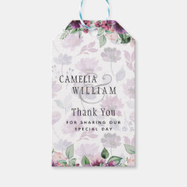 LeahG Plum Paars Berry Floral Wedding Herfst Winte Cadeaulabel