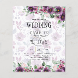 LeahG Plum Paars Berry Floral Wedding Herfst Winte Flyer