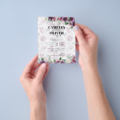 LeahG Plum Paars Berry Floral Wedding Herfst Winte Flyer (Hand)