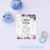 LeahG Plum Paars Berry Floral Wedding Herfst Winte Flyer (Enkel)
