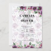 LeahG Plum Paars Berry Floral Wedding Herfst Winte Kaart (Voorkant)