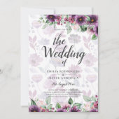 LeahG Plum Paars Berry Floral Wedding Herfst Winte Kaart (Voorkant)