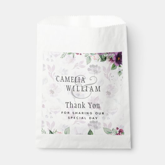 LeahG Plum Paarse Bes Bloemige Trouw Herfst Winter Bedankzakje (Voorkant)