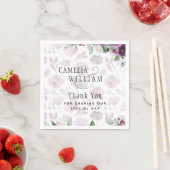 LeahG Plum Paarse Bes Bloemige Trouw Herfst Winter Servet (Insitu)