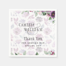 LeahG Plum Paarse Bes Bloemige Trouw Herfst Winter Servet