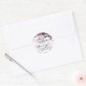 LeahG Plum Paarse Bes Bloemige Trouwdag Herfst Win Ronde Sticker (Envelop)