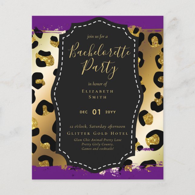 LeahG Pretty Girly Bachelorette Glam Dierprinten (Voorkant)