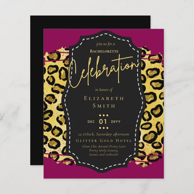 LeahG Pretty Girly Bachelorette Glam Dierprinten (Voorkant / Achterkant)