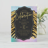 LeahG Pretty Girly Bachelorette Glam Dierprinten Kaart (Staand voorkant)