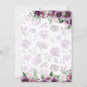 LeahG Prume Paarse Bes Bloemige Bruiloft Herfst Wi Kaart (Achterkant)