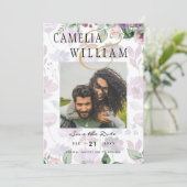 LeahG Prune Paars Bes Bloem Bruiloft Herfst Winter Kaart (Staand voorkant)