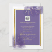 LeahG PURPER GOUD Trouw Lavendel ALCOHOL INKT Kaart (Achterkant)
