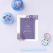 LeahG PURPER GOUD Trouw Lavendel ALCOHOLINKT Flyer (Enkel)