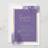 LeahG PURPER GOUD Trouw Lavendel ALCOHOLINKT Kaart (Voorkant)