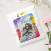 LeahG Rainbow Pride Alcohol Ink Wedding Bedankzakje (Gezegeld)