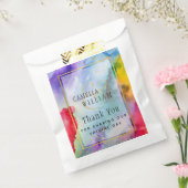 LeahG Rainbow Pride Alcohol Ink Wedding Bedankzakje (Gezegeld)