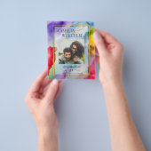LeahG Rainbow Pride Ink PHOTO Wedding Save Date Flyer (Hand)