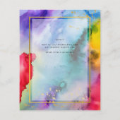 LeahG Rainbow Pride Ink PHOTO Wedding Save Date Flyer (Achterkant)