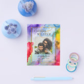 LeahG Rainbow Pride Ink PHOTO Wedding Save Date Flyer (Enkel)
