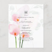 LeahG Roze Calla Lelie Bloemen Bruiloft Uitnodigin (Achterkant)