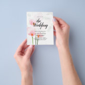 LeahG Roze Calla Lelie Bloemen Bruiloft Uitnodigin Flyer (Hand)