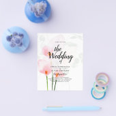 LeahG Roze Calla Lelie Bloemen Bruiloft Uitnodigin Flyer (Enkel)