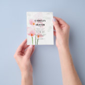 LeahG Roze Calla Lelie Bloemen Bruiloft Uitnodigin Flyer (Hand)