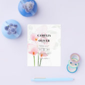 LeahG Roze Calla Lelie Bloemen Bruiloft Uitnodigin Flyer (Enkel)