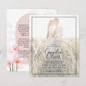 LeahG Roze Calla Lelieën Elegante Trouw Uitnodigin (Voorkant / Achterkant)