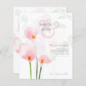 LeahG Roze Calla Lily Floral Wedding Invite (Voorkant / Achterkant)