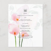LeahG Roze Calla Lily Floral Wedding Invite (Achterkant)