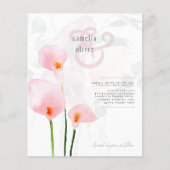 LeahG Roze Calla Lily Floral Wedding Invite (Voorkant)