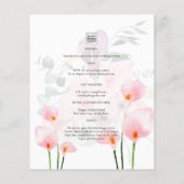 LeahG Roze Calla Lily Floral Wedding Invite (Achterkant)