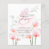 LeahG Roze Calla Lily Floral Wedding Invite (Voorkant)