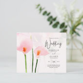 LeahG Roze Calla Lily Floral Wedding Invite (Staand voorkant)
