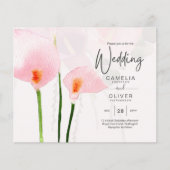 LeahG Roze Calla Lily Floral Wedding Invite (Voorkant)