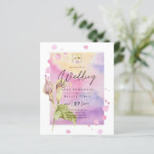 LeahG Roze Calla Lily Floral Wedding Invite (Staand voorkant)