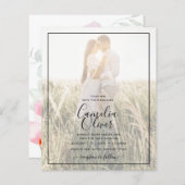 LeahG Roze Calla Lily Foto Overlay Wedding Invite (Voorkant / Achterkant)