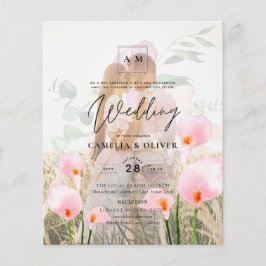 LeahG Roze Calla Lily Foto Overlay Wedding Invite Flyer