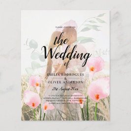 LeahG Roze Calla Lily Foto Overlay Wedding Invite Flyer