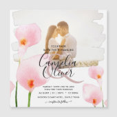 LeahG Roze Calla Lily PHOTO Overlay Wedding Invite (Voorkant)