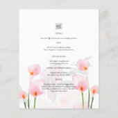 LeahG Roze Calla Lily PHOTO Overlay Wedding Invite (Achterkant)
