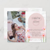 LeahG Roze Calla Lily PHOTO Overlay Wedding Invite (Voorkant / Achterkant)