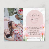 LeahG Roze Calla Lily PHOTO Overlay Wedding Invite (Voorkant)