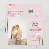 LeahG Roze Calla Lily PHOTO Overlay Wedding Invite (Voorkant / Achterkant)