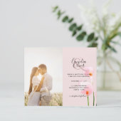 LeahG Roze Calla Lily PHOTO Overlay Wedding Invite (Staand voorkant)