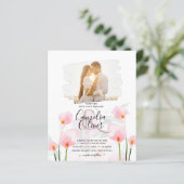 LeahG Roze Calla Lily PHOTO Overlay Wedding Invite (Staand voorkant)